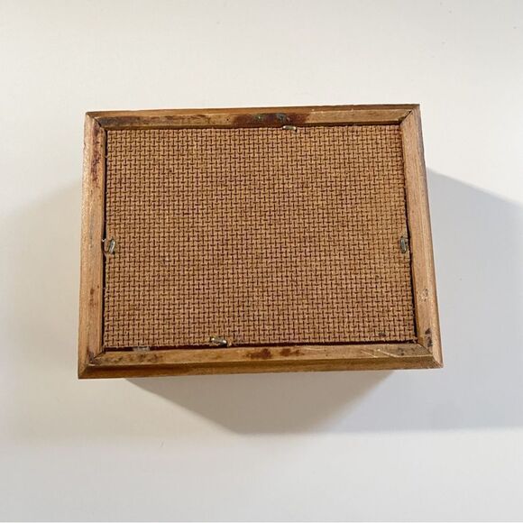 Vintage Wooden Multi-Purpose Box With Picture Frame On Top Jewelry Ring Keeper - Picture 5 of 5